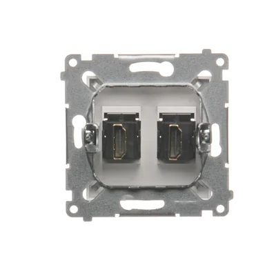 Toma HDMI doble (módulo) blanca
