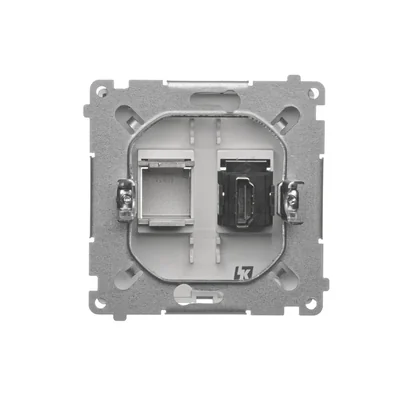 Toma HDMI única (módulo), metalizado satinado