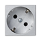 Toma K45 con schuko 16A, 230V, conectores rápidos, aluminio