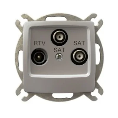 Toma KARO RTV-SAT con dos salidas SAT, plata perla