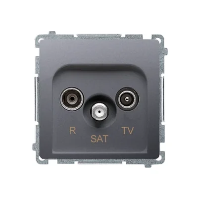 Toma (módulo) de antena pasante R-TV-SAT inox (metálica)