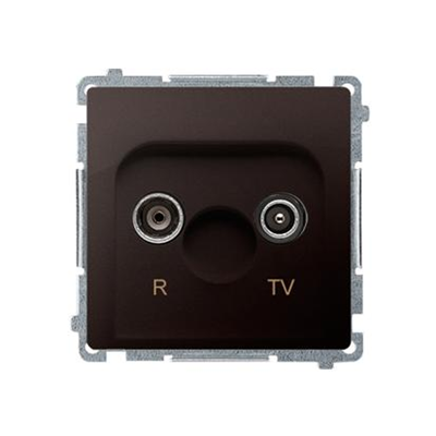 Toma (módulo) de antena pasante SIMON BASIC R-TV, atenuación 10dB, chocolate