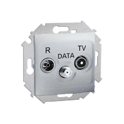 Toma (módulo) de antena R-TV-DATA aluminio (metálico)