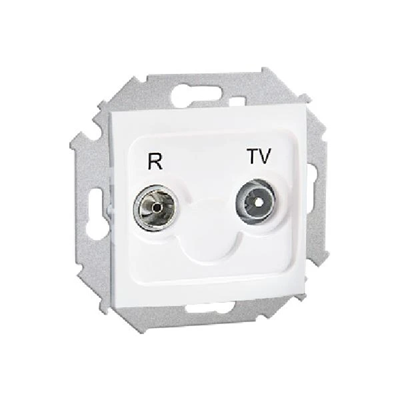 Toma (módulo) de antena R-TV de paso de 10 dB, blanco