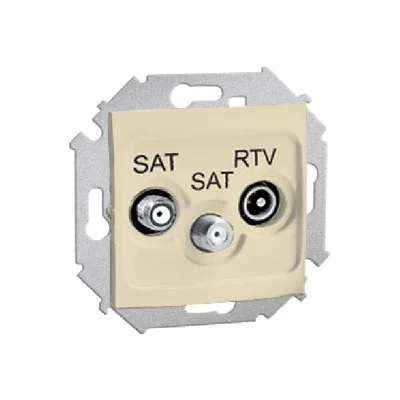 Toma (módulo) final de antena SAT-SAT-RTV beige