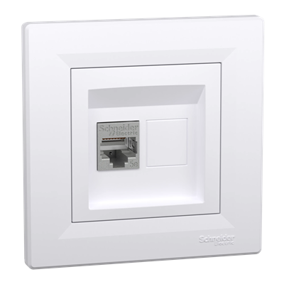Toma ordenador ASFORA RJ45, cat.5e STP, blanco