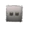 Toma ordenador RJ45 cat.6, doble blindaje inox metálico