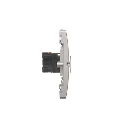 Toma ordenador SIMON BASIC RJ45 categoría 5e + toma (módulo) teléfono RJ11 plata metalizado mate