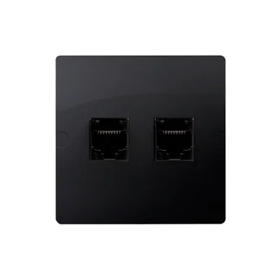 Toma ordenador SIMON BASIC RJ45 categoría 5e + toma telefónica RJ11 (módulo) metalizado grafito mate