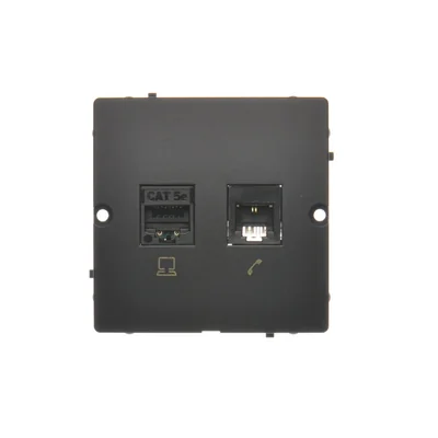 Toma ordenador SIMON BASIC RJ45 categoría 5e + toma telefónica RJ11 (módulo) metalizado grafito mate