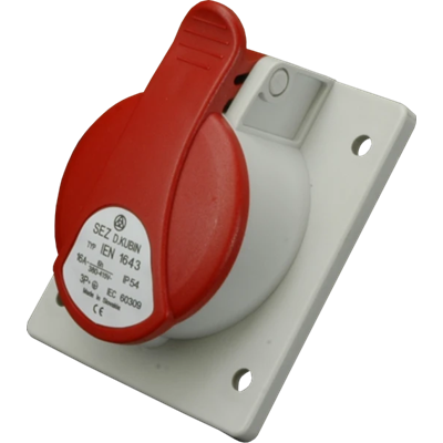 Toma panel acodada 32A 5p IP44