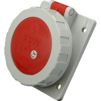 Toma panel acodada 32A 5p IP67