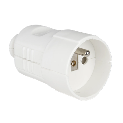 Toma portátil con clavija de puesta a tierra 16A 2P+Z 230V IP20, blanco