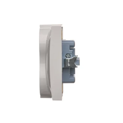 Toma Schuko con doble persiana, 16A, 250V, terminales de tornillo, blanco
