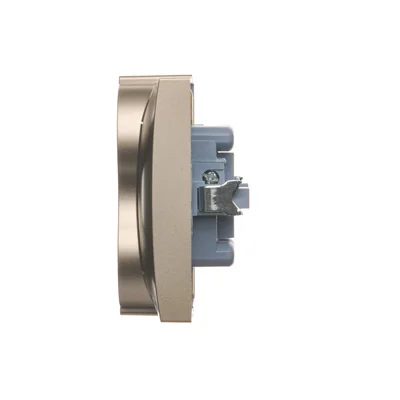 Toma Schuko con doble persiana 16A, 250V, terminales de tornillo, dorado (metálico)