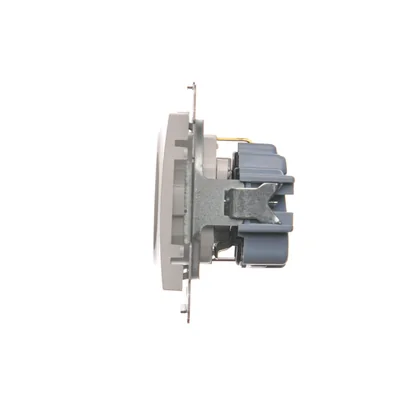 Toma schuko con persianas (módulo) 16A, 250V, conectores rápidos, blanco