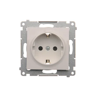 Toma schuko con persianas (módulo) 16A, 250V, conectores rápidos, blanco