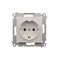 Toma schuko con persianas (módulo) 16A, 250V, conectores rápidos, blanco