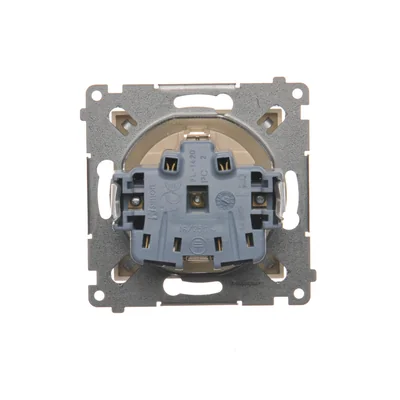 Toma schuko con persianas (módulo) 16A, 250V, conectores rápidos, crema