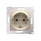 Toma schuko con persianas (módulo) 16A, 250V, conectores rápidos, dorado (metálico)