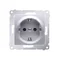 Toma schuko con persianas (módulo) 16A, 250V, conectores rápidos, plata (metálico)