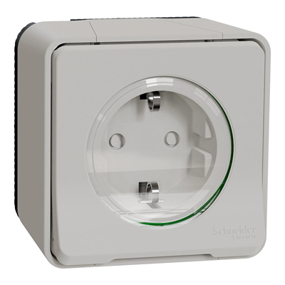 Toma schuko MUREVA STYL IP55 2P+PE blanco