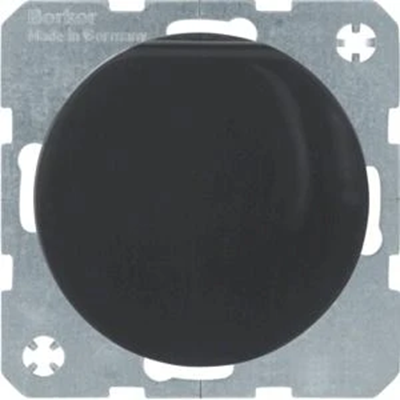 Toma SCHUKO R.1/R.3 con tapa, negro brillante