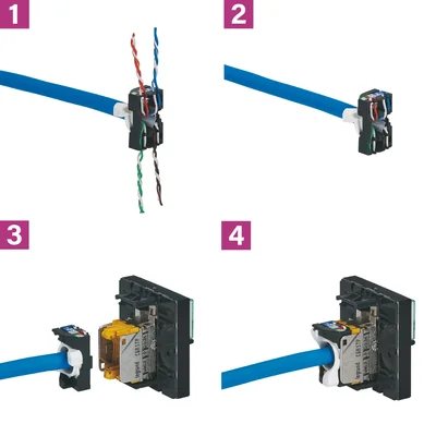 Toma STP RJ45 de dos módulos, color aluminio