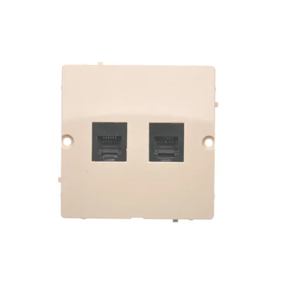 Toma telefónica doble RJ12 (módulo) beige