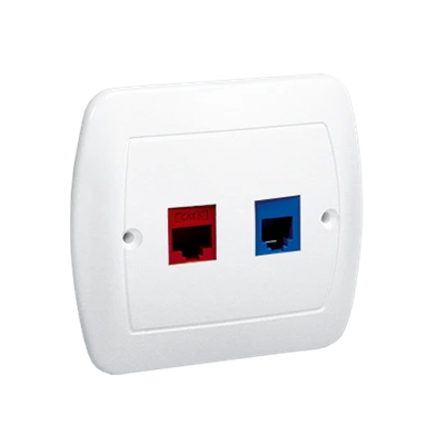 Toma telefónica RJ12 + toma ordenador RJ45, categoría 5 para RJ45, blanco