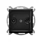 Toma terminal ARIA RTV 10 dB, negro metálico