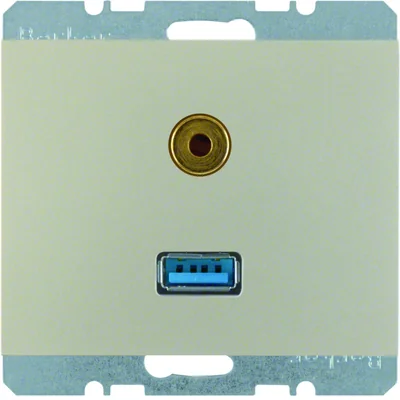 Toma USB K.5/jack 3,5mm acero inoxidable