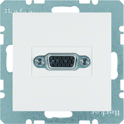 Toma VGA B cuadrada, blanco brillante