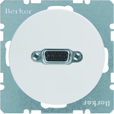 Toma VGA R.1/R.3 con terminales de tornillo, blanco brillante