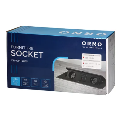Tomas de corriente empotradas en la encimera con borde plano fresado, cargador USB y cable de 1,5 m, 2x2P+Z, 2xUSB (tipo A+C; 3,6 A), blanco