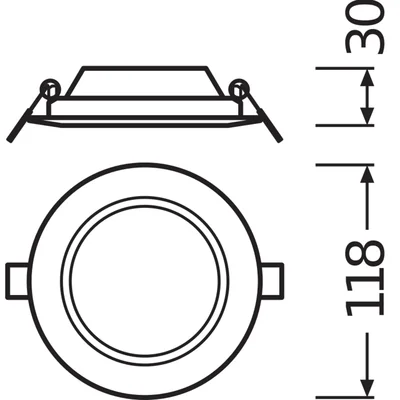 Тонкий світильник DN105 6W 6500K WT IP20