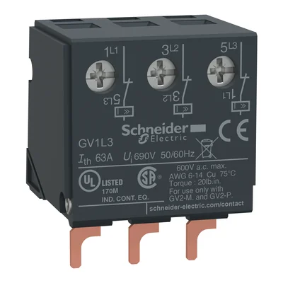 Top-mounted current limiter for GV motor breaker
