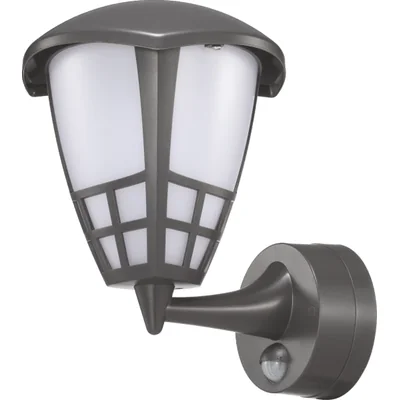 TORA 8W luminaire with replaceable LED source, warm color 2700K, E27 IP65, with PIR sensor