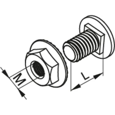Tornillo de cabeza de hongo SGKFM10x20PV + tuerca dentada (juego)