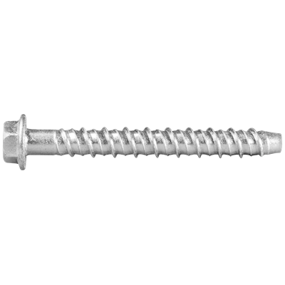 Tornillo galvanizado para hormigón 6,3x50mm con cabeza hexagonal y arandela, 100 uds.