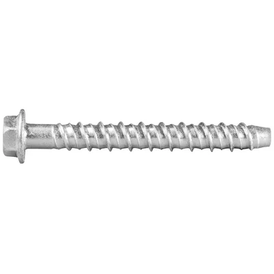 Tornillo galvanizado para hormigón 7,5x100mm con cabeza hexagonal y arandela, 100 uds.