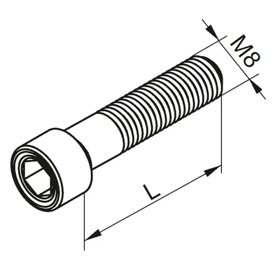 Tornillo para elementos de unión, longitud 45 mm, diámetro 8 mm
