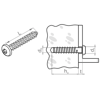 Tornillo para hormigón, SBOM6x60