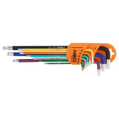 Torx T10-50 Schlüssel, 9er-Set, farbig