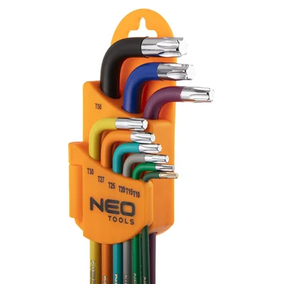 Torx T10-50 Schlüssel, 9er-Set, farbig