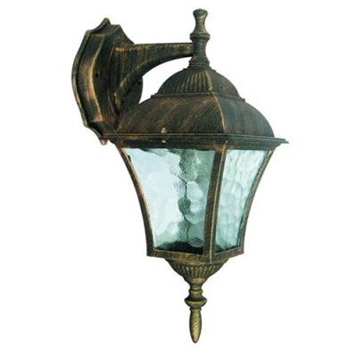 TOSCANA Lampa ścienna zewnętrzna dół złoto antyczne