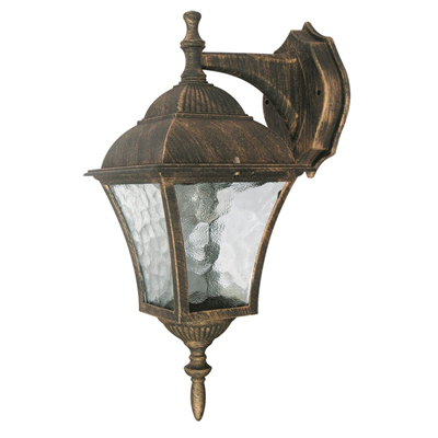 TOSCANA Lampada da parete per esterno down in oro antico