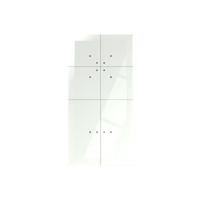 Touchscreen-Glaspanel, doppelt, 6 Touchfelder, weiß