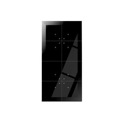 Touchscreen-Glaspanel, doppelt, 8 Touchfelder, schwarz