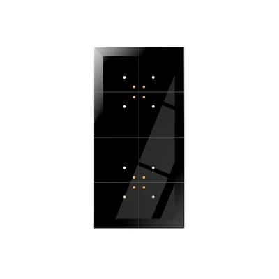 Touchscreen-Glaspanel, doppelt, 8 Touchfelder, schwarz